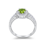 Vintage Style Halo Wedding Ring Simulated Cubic Zirconia 925 Sterling Silver