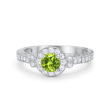 Vintage Style Engagement Ring Round Simulated Cubic Zirconia 925 Sterling Silver