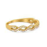 Half Eternity Infinity Twisted Band Ring Round 925 Sterling Silver