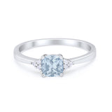 Cushion Cut Art Deco Wedding Engagement Ring Round Cubic Zirconia 925 Sterling Silver