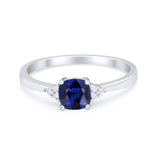 Cushion Cut Art Deco Wedding Engagement Ring Round Cubic Zirconia 925 Sterling Silver