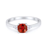 Cushion Cut Art Deco Wedding Engagement Ring Round Cubic Zirconia 925 Sterling Silver