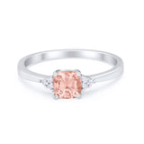 Cushion Cut Art Deco Wedding Engagement Ring Round Cubic Zirconia 925 Sterling Silver