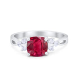 Art Deco Cushion Wedding Bridal Ring Round Cubic Zirconia 925 Sterling Silver