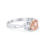 Art Deco Cushion Wedding Bridal Ring Round Cubic Zirconia 925 Sterling Silver