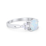 Art Deco Cushion Wedding Bridal Ring Round Cubic Zirconia 925 Sterling Silver