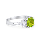 Art Deco Cushion Wedding Bridal Ring Round Cubic Zirconia 925 Sterling Silver