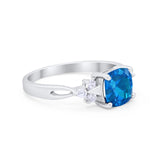 Art Deco Cushion Wedding Bridal Ring Round Cubic Zirconia 925 Sterling Silver