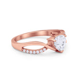 Infinity Shank Heart Promise Ring Round Cubic Zirconia 925 Sterling Silver