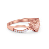 Infinity Shank Heart Promise Ring Round Cubic Zirconia 925 Sterling Silver