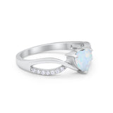 Infinity Shank Heart Promise Ring Round Cubic Zirconia 925 Sterling Silver