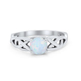 Solitaire Celtic Engagement Ring Round Cubic Zirconia 925 Sterling Silver