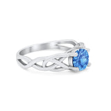 Solitaire Celtic Engagement Ring Round Cubic Zirconia 925 Sterling Silver