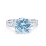Solitaire Accent Wedding Engagement Ring Round CZ 925 Sterling Silver