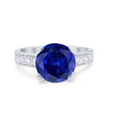 Solitaire Accent Wedding Engagement Ring Round CZ 925 Sterling Silver