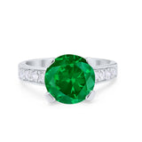 Solitaire Accent Wedding Engagement Ring Round CZ 925 Sterling Silver