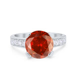 Solitaire Accent Wedding Engagement Ring Round CZ 925 Sterling Silver