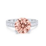 Solitaire Accent Wedding Engagement Ring Round CZ 925 Sterling Silver