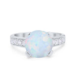 Solitaire Accent Wedding Engagement Ring Round CZ 925 Sterling Silver
