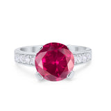 Solitaire Accent Wedding Engagement Ring Round CZ 925 Sterling Silver