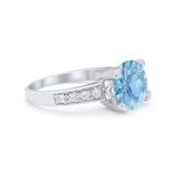 Solitaire Accent Wedding Engagement Ring Round CZ 925 Sterling Silver