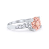 Solitaire Accent Wedding Engagement Ring Round CZ 925 Sterling Silver