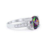 Solitaire Accent Wedding Engagement Ring Round CZ 925 Sterling Silver