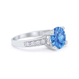 Solitaire Accent Wedding Engagement Ring Round CZ 925 Sterling Silver