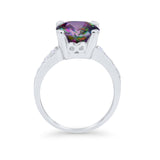 Solitaire Accent Wedding Engagement Ring Round CZ 925 Sterling Silver