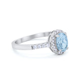 Art Deco Halo Oval Wedding Engagement Ring Round CZ 925 Sterling Silver