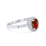 Art Deco Halo Oval Wedding Engagement Ring Round CZ 925 Sterling Silver