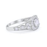 Bezel Solitaire Fashion Ring Simulated Cubic Zirconia 925 Sterling Silver