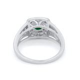Bezel Solitaire Fashion Ring Simulated Cubic Zirconia 925 Sterling Silver