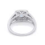Bezel Solitaire Fashion Ring Simulated Cubic Zirconia 925 Sterling Silver