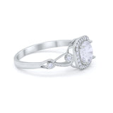 Art Deco Filigree Vintage Style Wedding Ring Round Cubic Zirconia 925 Sterling Silver