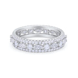 Art Deco Full Eternity Band Ring Round 925 Sterling Silver