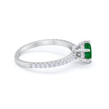 Art Deco Solitaire Accent Dazzling Wedding Ring Round Cubic Zirconia 925 Sterling Silver