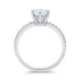 Art Deco Solitaire Accent Dazzling Wedding Ring Round Cubic Zirconia 925 Sterling Silver