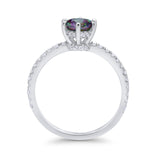 Art Deco Solitaire Accent Dazzling Wedding Ring Round Cubic Zirconia 925 Sterling Silver