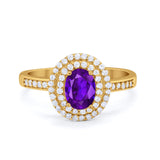 Art Deco Halo Wedding Ring Simulated Cubic Zirconia 925 Sterling Silver