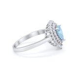 Teardrop Pear Wedding Engagement Bridal Ring Round Cubic Zirconia 925 Sterling Silver