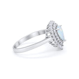 Teardrop Pear Wedding Engagement Bridal Ring Round Cubic Zirconia 925 Sterling Silver
