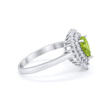 Teardrop Pear Wedding Engagement Bridal Ring Round Cubic Zirconia 925 Sterling Silver