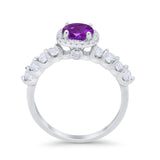 Art Deco Wedding Bridal Ring Round Cubic Zirconia Accent 925 Sterling Silver