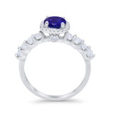 Art Deco Wedding Bridal Ring Round Cubic Zirconia Accent 925 Sterling Silver