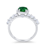 Art Deco Wedding Bridal Ring Round Cubic Zirconia Accent 925 Sterling Silver