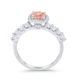 Art Deco Wedding Bridal Ring Round Cubic Zirconia Accent 925 Sterling Silver