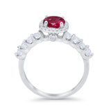 Art Deco Wedding Bridal Ring Round Cubic Zirconia Accent 925 Sterling Silver