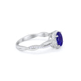 Halo Twisted Infinity Shank Wedding Bridal Ring Round Cubic Zirconia 925 Sterling Silver