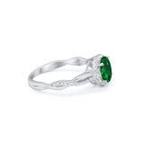 Halo Twisted Infinity Shank Wedding Bridal Ring Round Cubic Zirconia 925 Sterling Silver